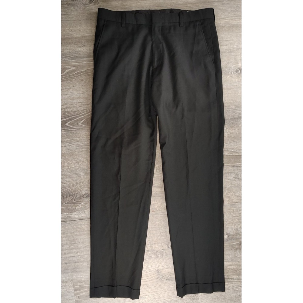 JOS. A. Bank 1905‎ Custom Made Wool Blend Dress Pants 32R Black Flat Front